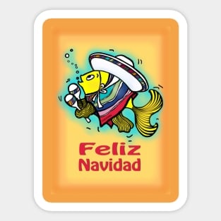 Feliz Navidad Mexicab Fish Sticker